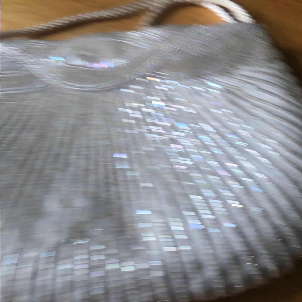 Woman’s rare elegant White Beaded Evening Clutch with Braided Strap - Picture 9 of 9
